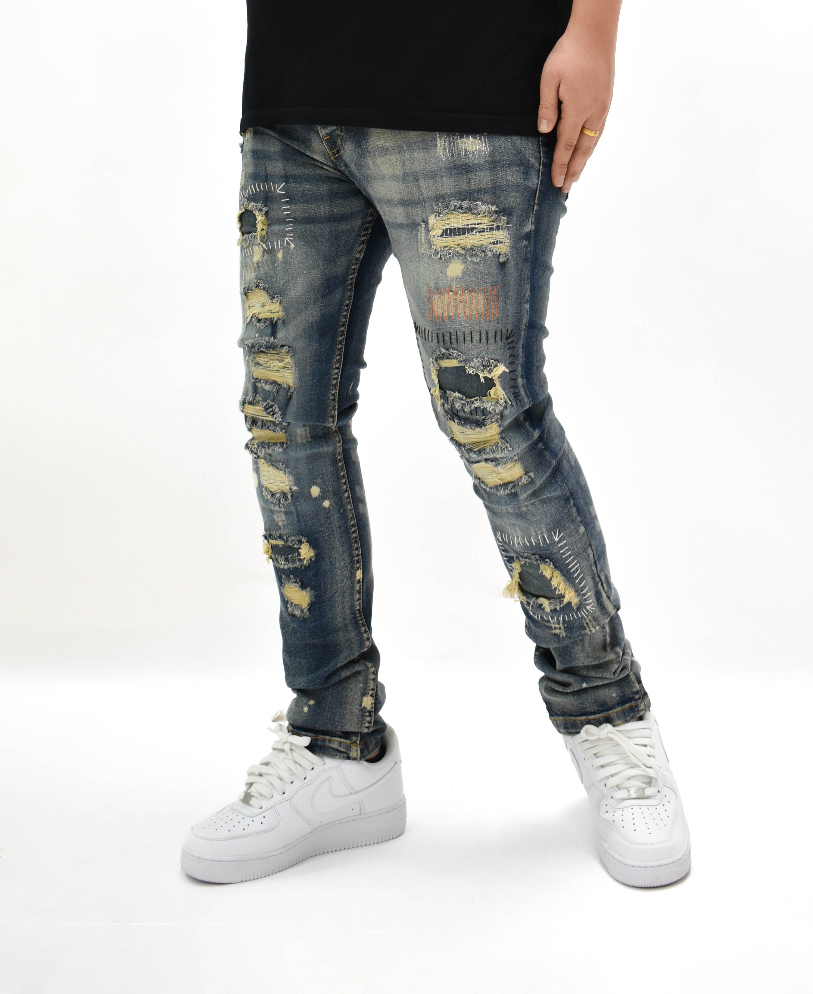 FW33665 Distressed Stitch Denim