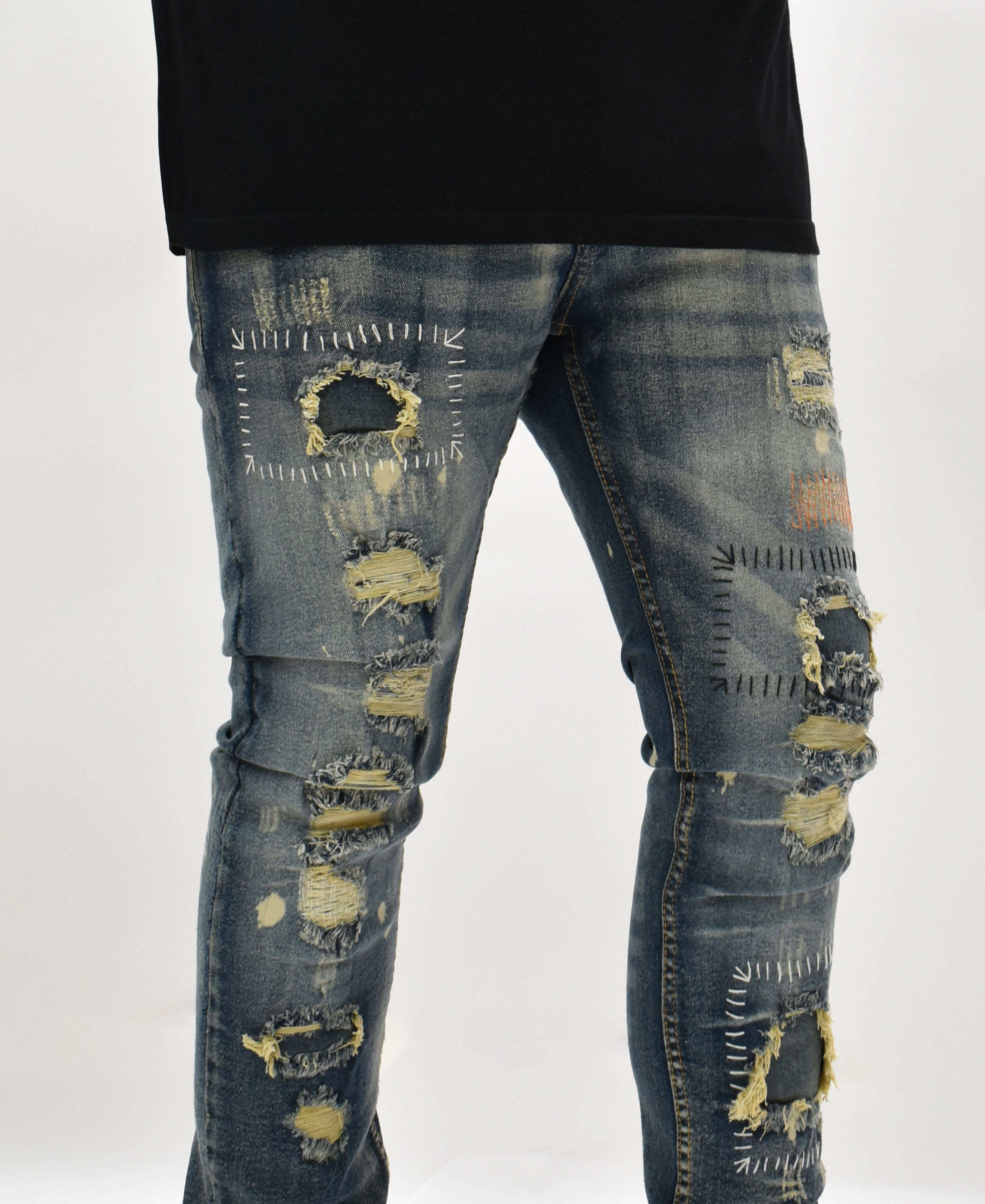 FW33665 Distressed Stitch Denim