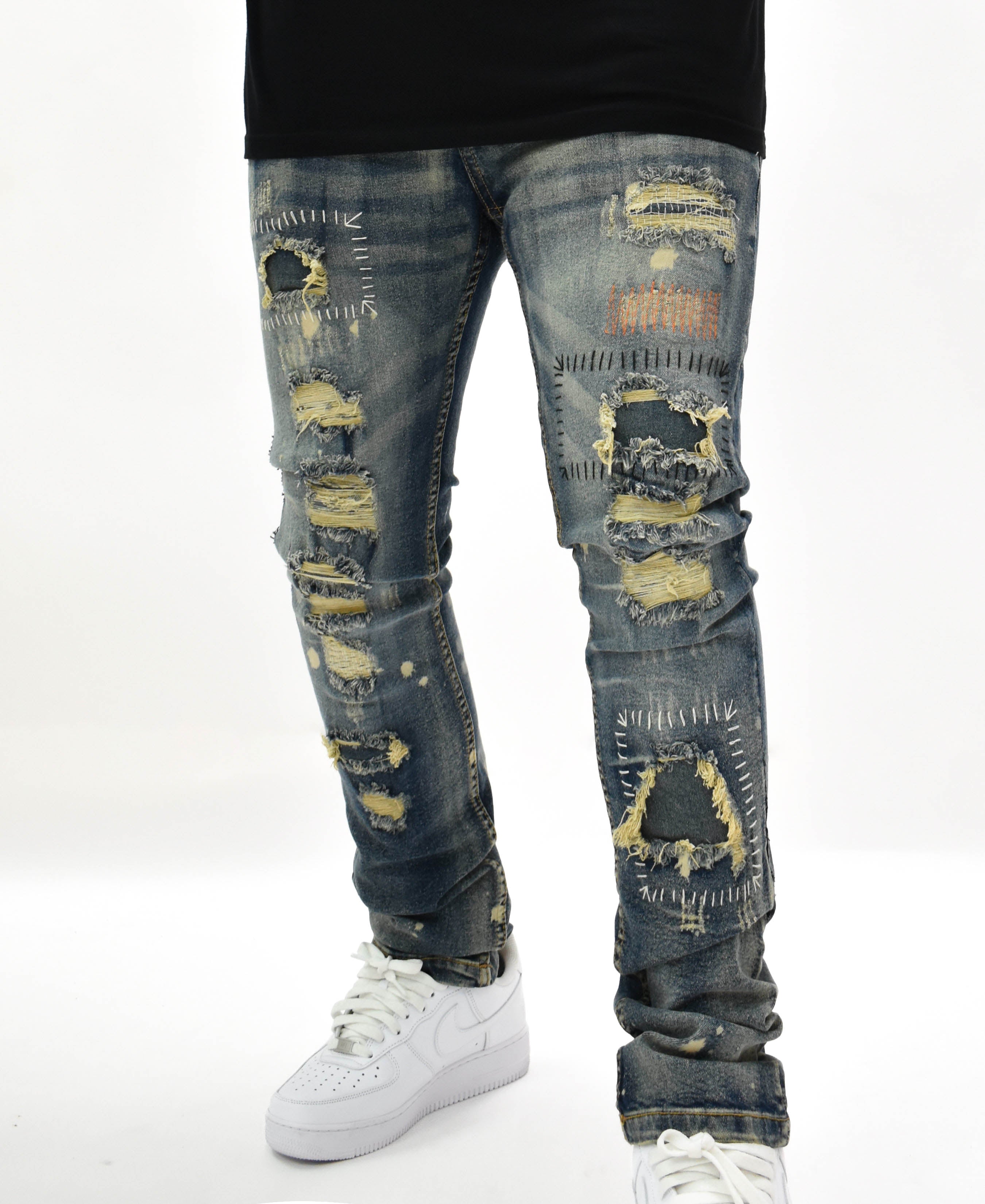 FW33665 Distressed Stitch Denim