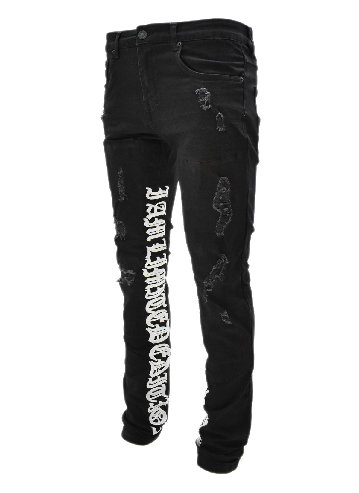 48 Ripped T4018 Embroidered Ripped Denim