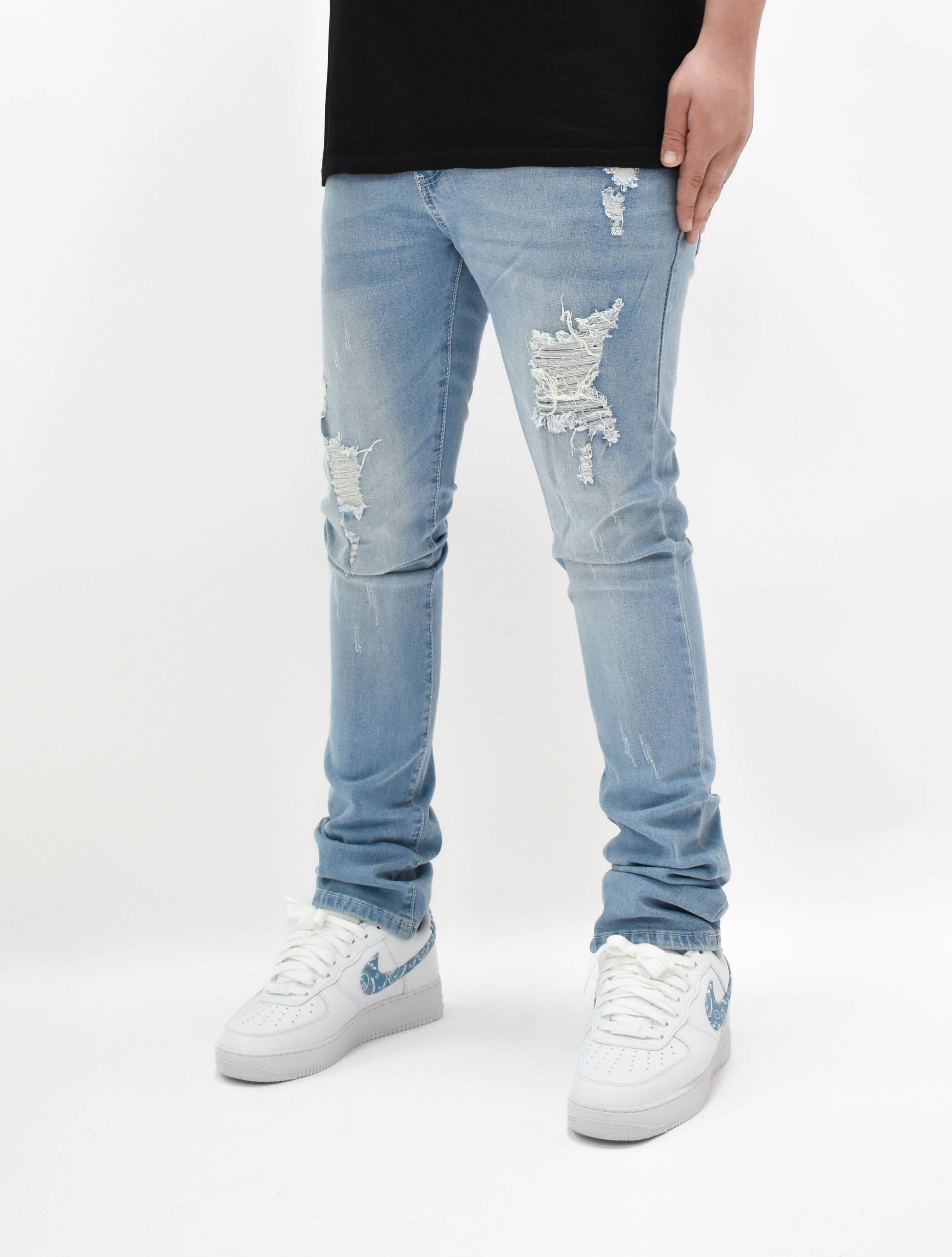 MS11319 Ripped Fade Denim