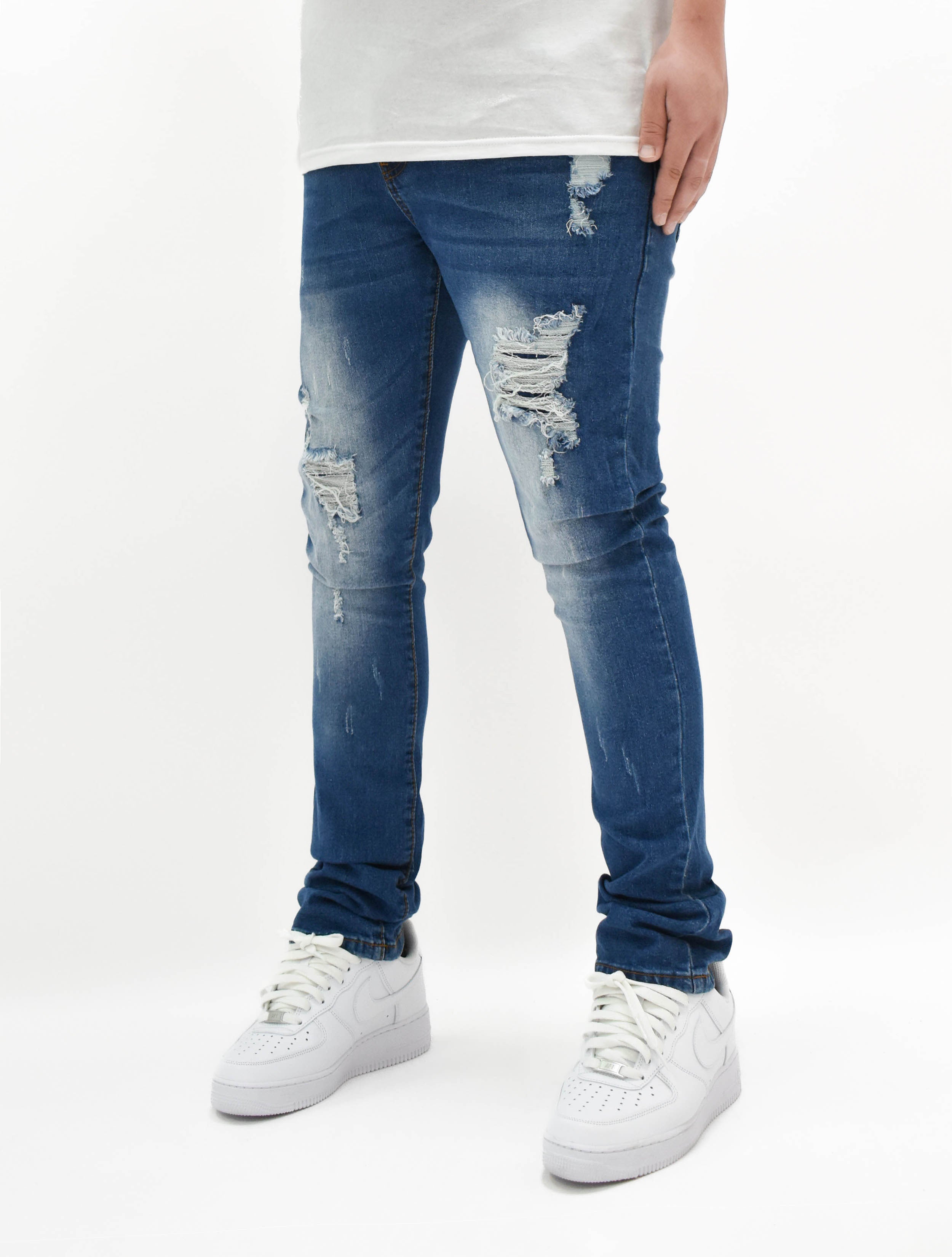 MS11319 Ripped Fade Denim
