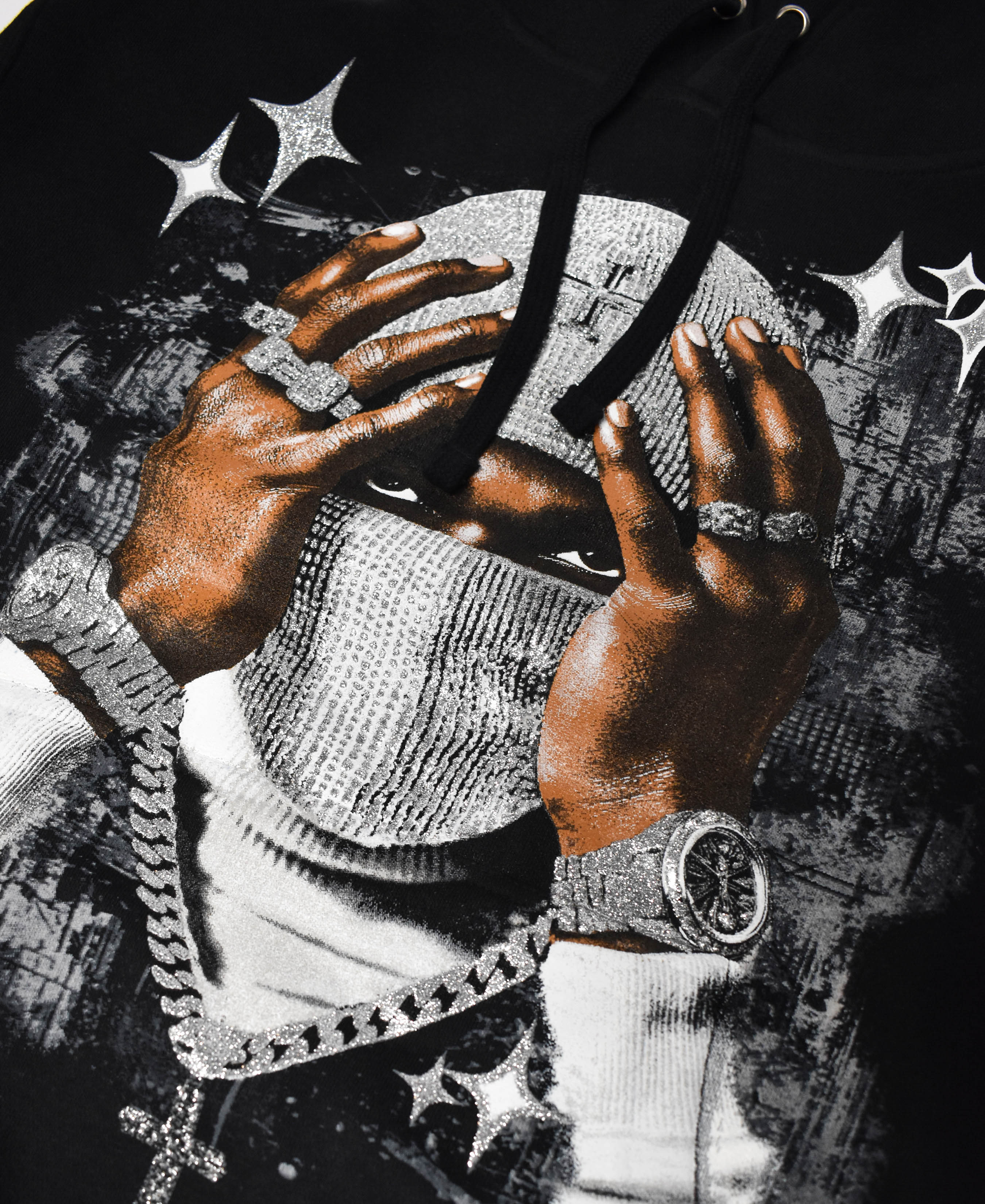 P107 Silver Chain Hoodie