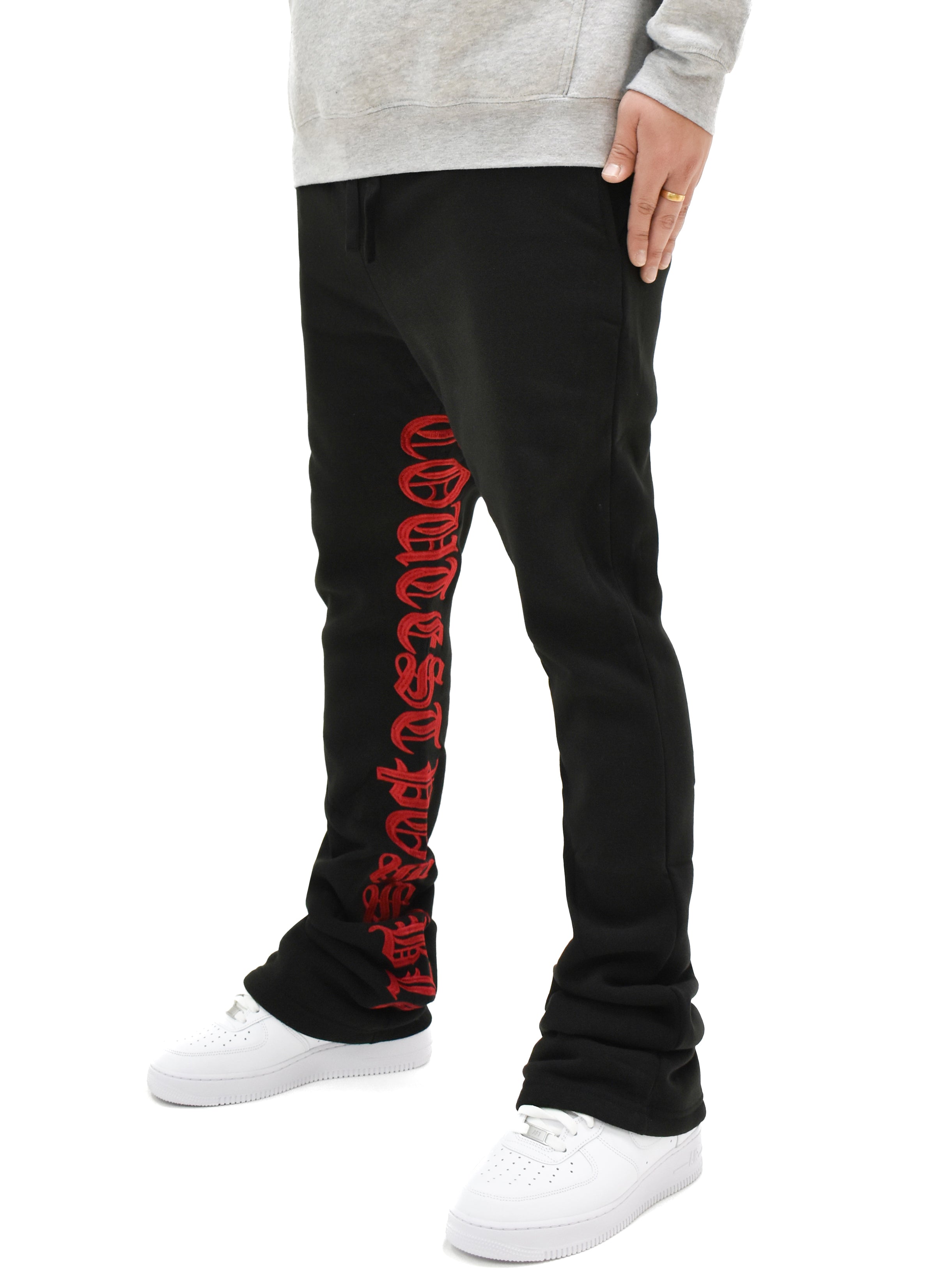 S202 Embroidered Stacked Sweatpants