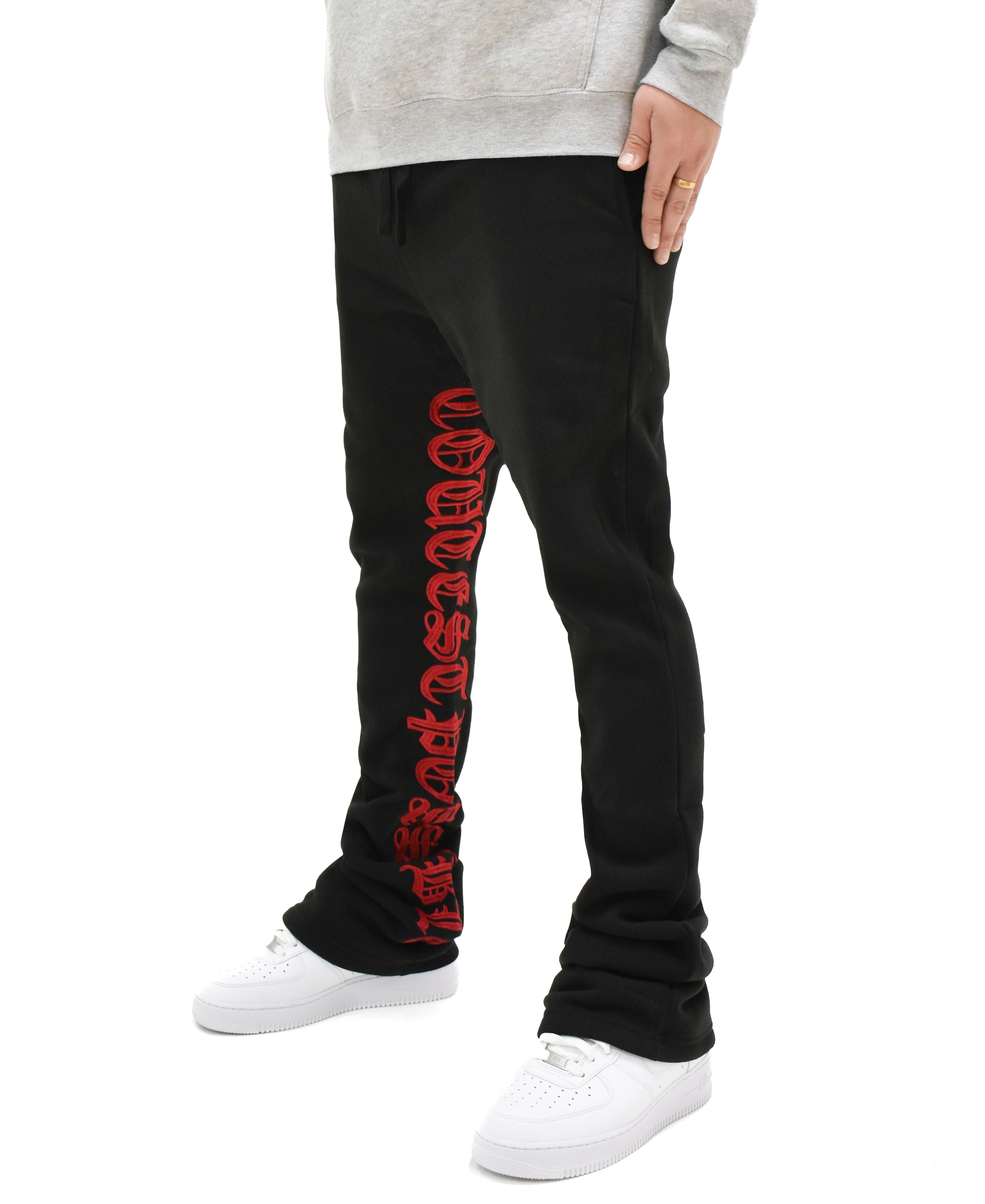 S202 Embroidered Stacked Sweatpants