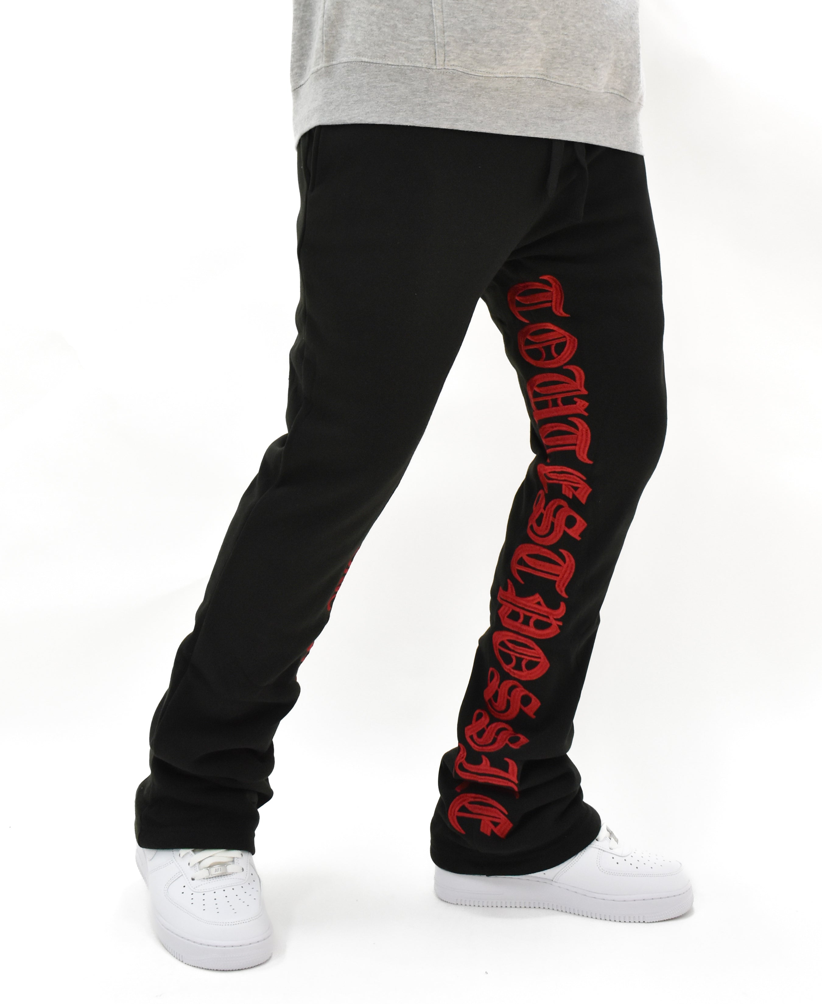 S202 Embroidered Stacked Sweatpants