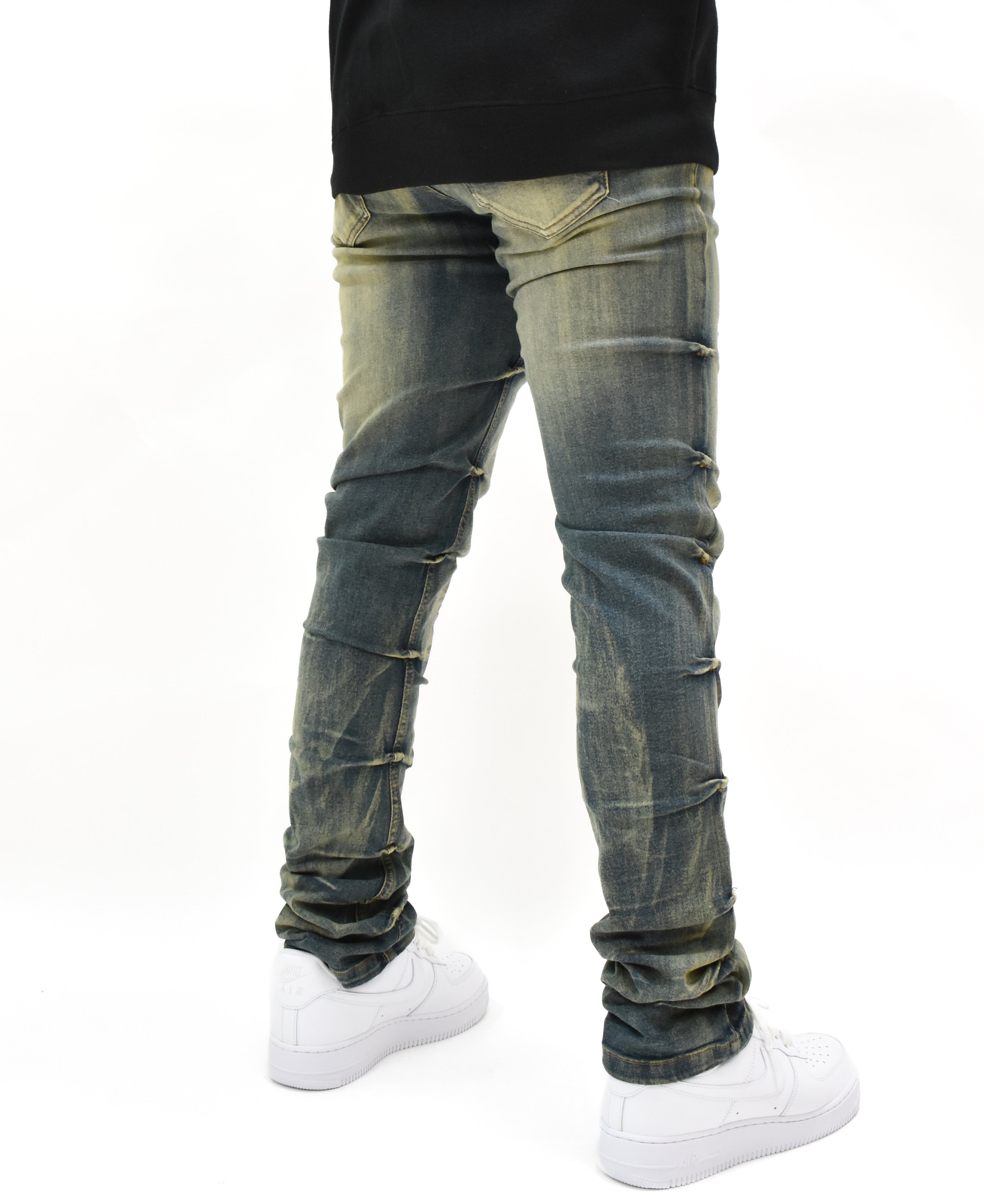 G24011 Ruched Rip Denim