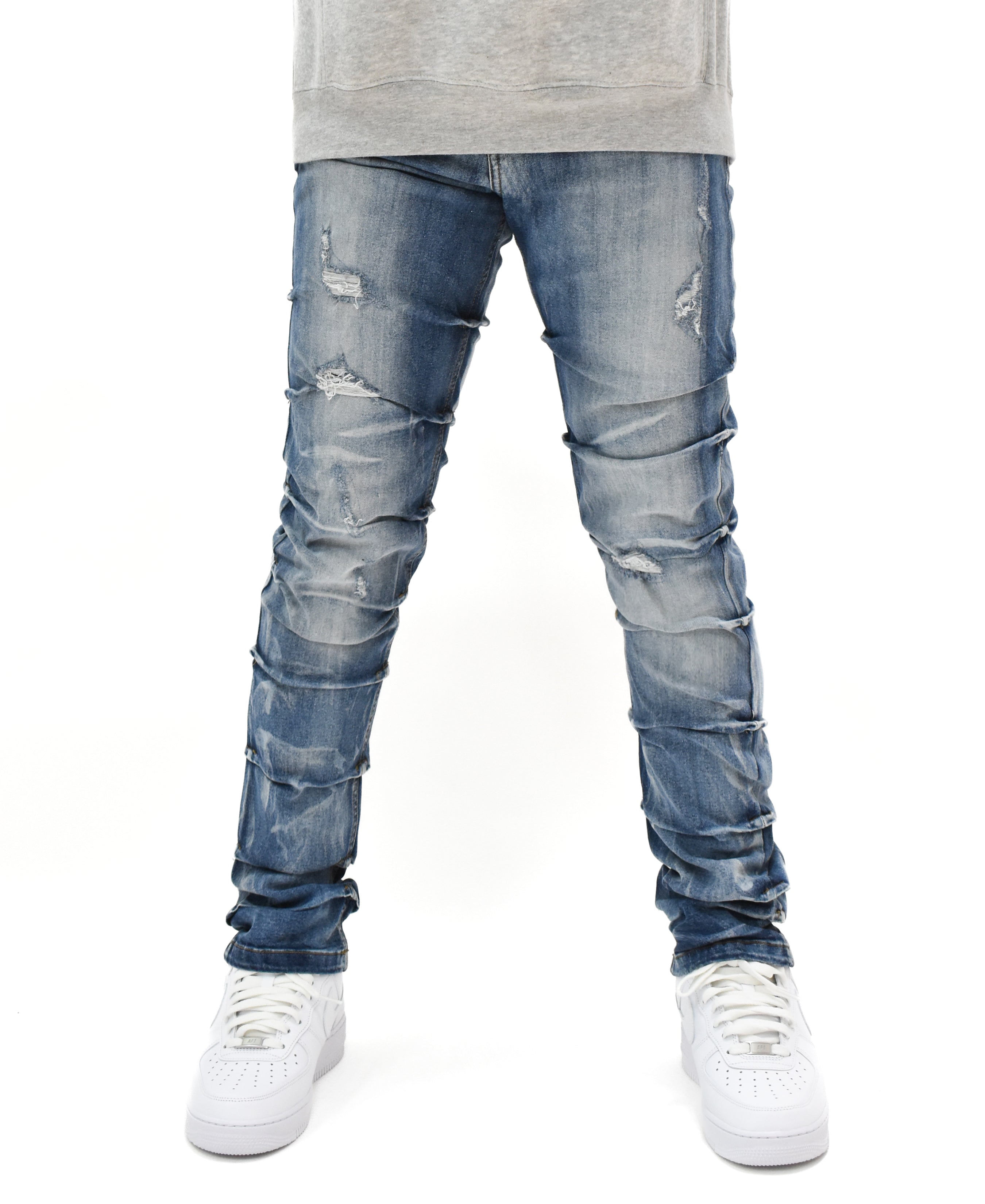 G24011 Ruched Rip Denim