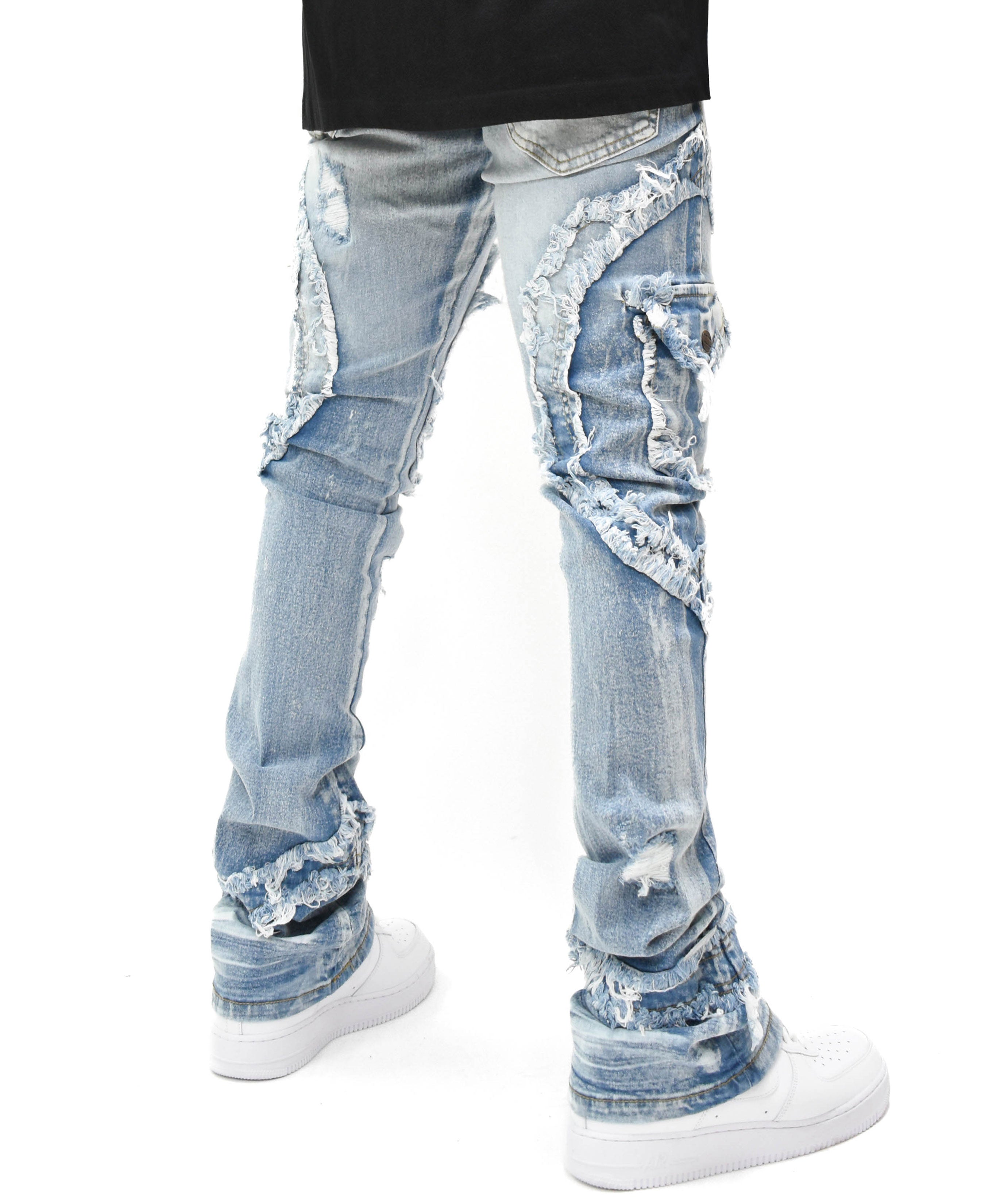 FW33222 Distressed Stacked Denim