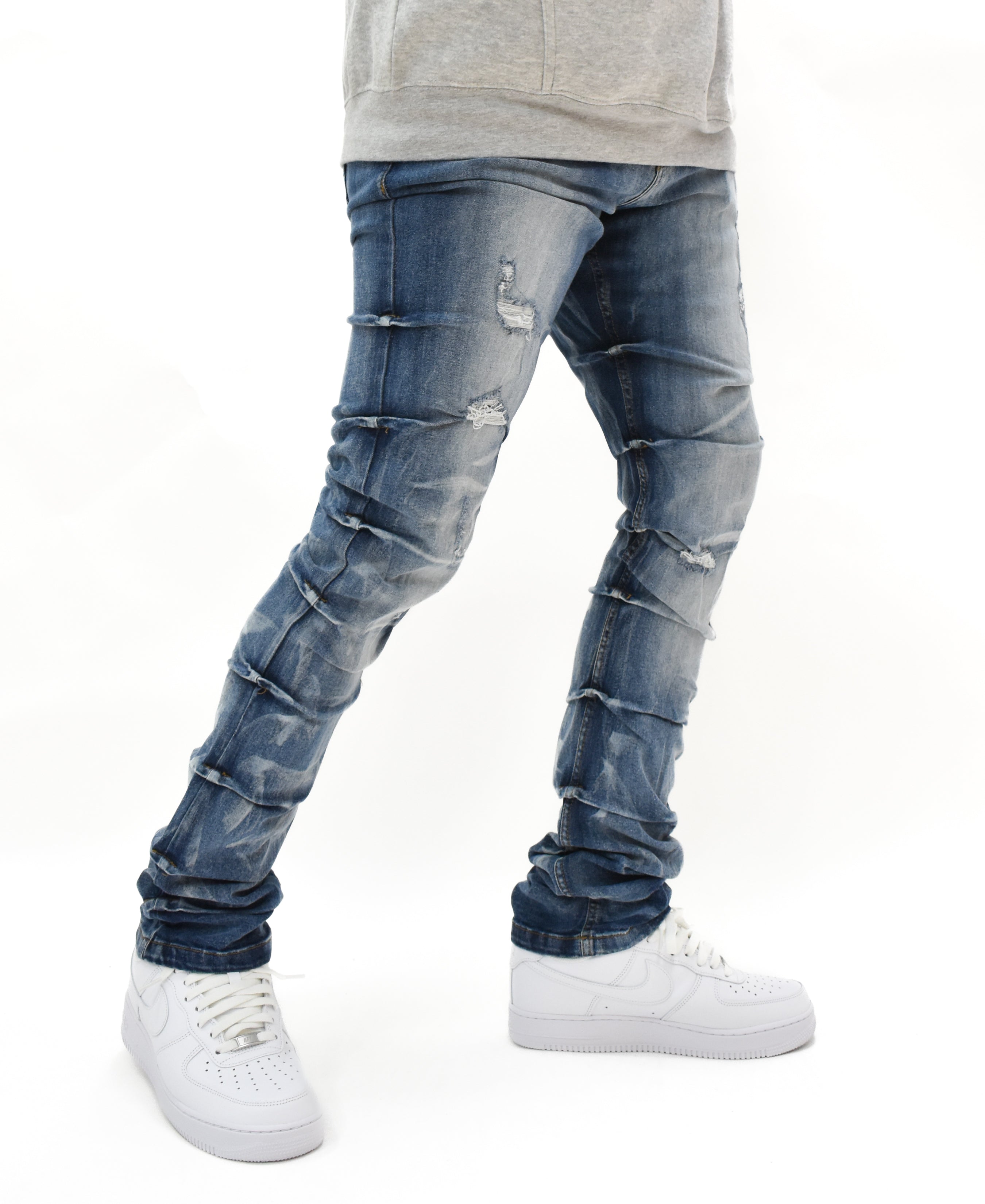 G24011 Ruched Rip Denim