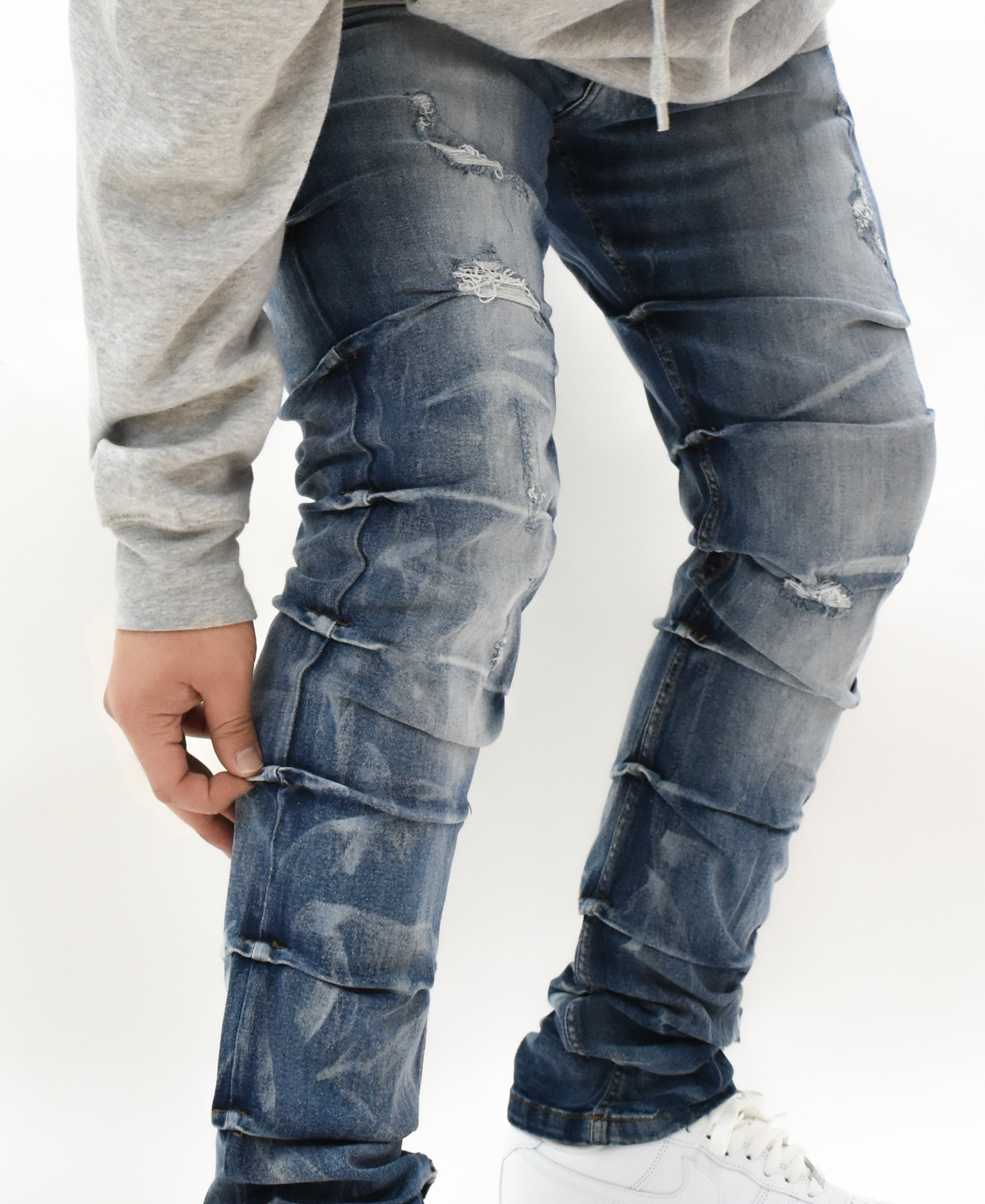 G24011 Ruched Rip Denim