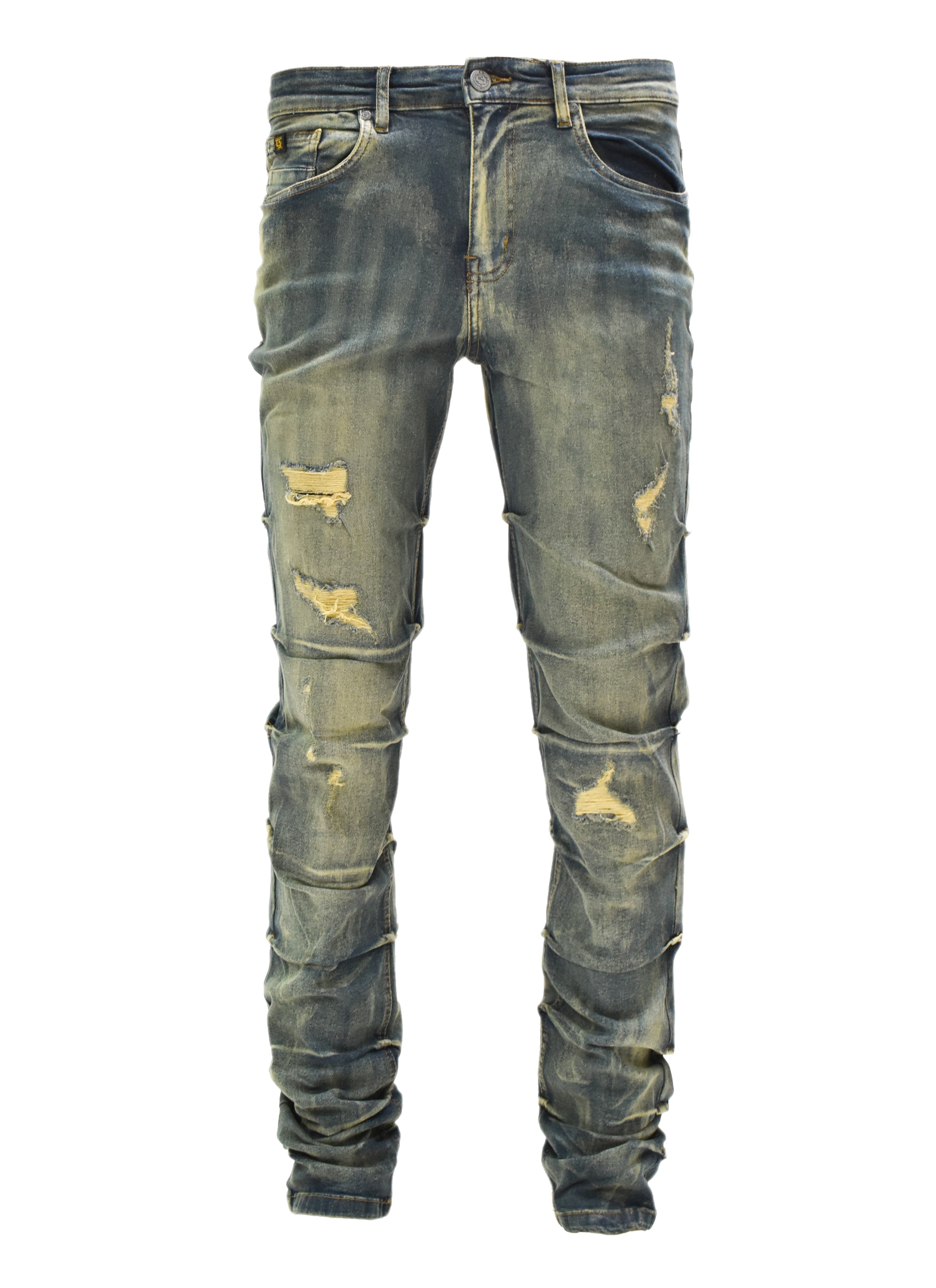 G24011 Ruched Rip Denim