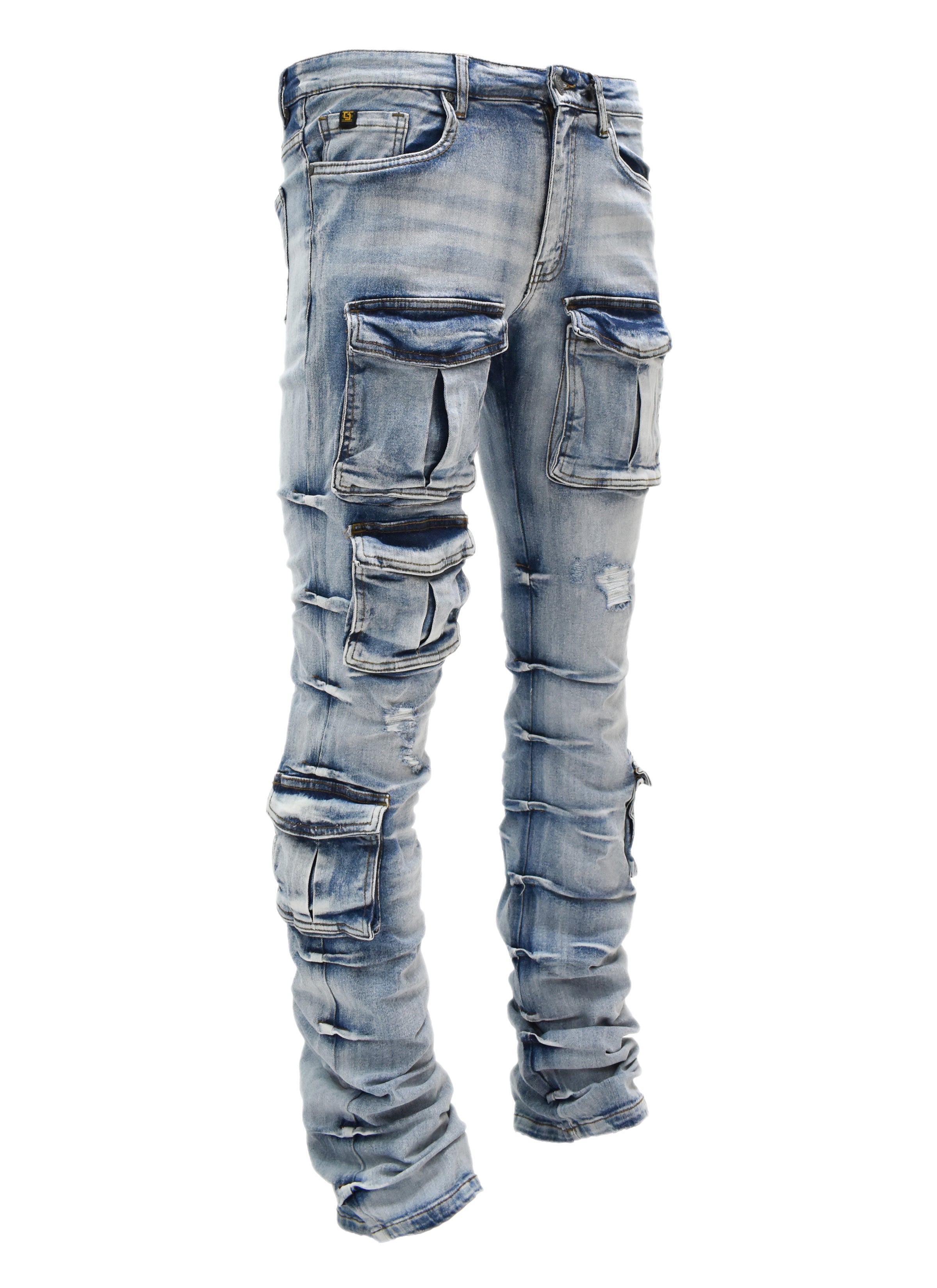 G24002 Cargo Pocket Stacked Denim