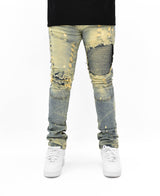 FW33574 Distressed Moto Denim
