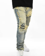 FW33574 Distressed Moto Denim