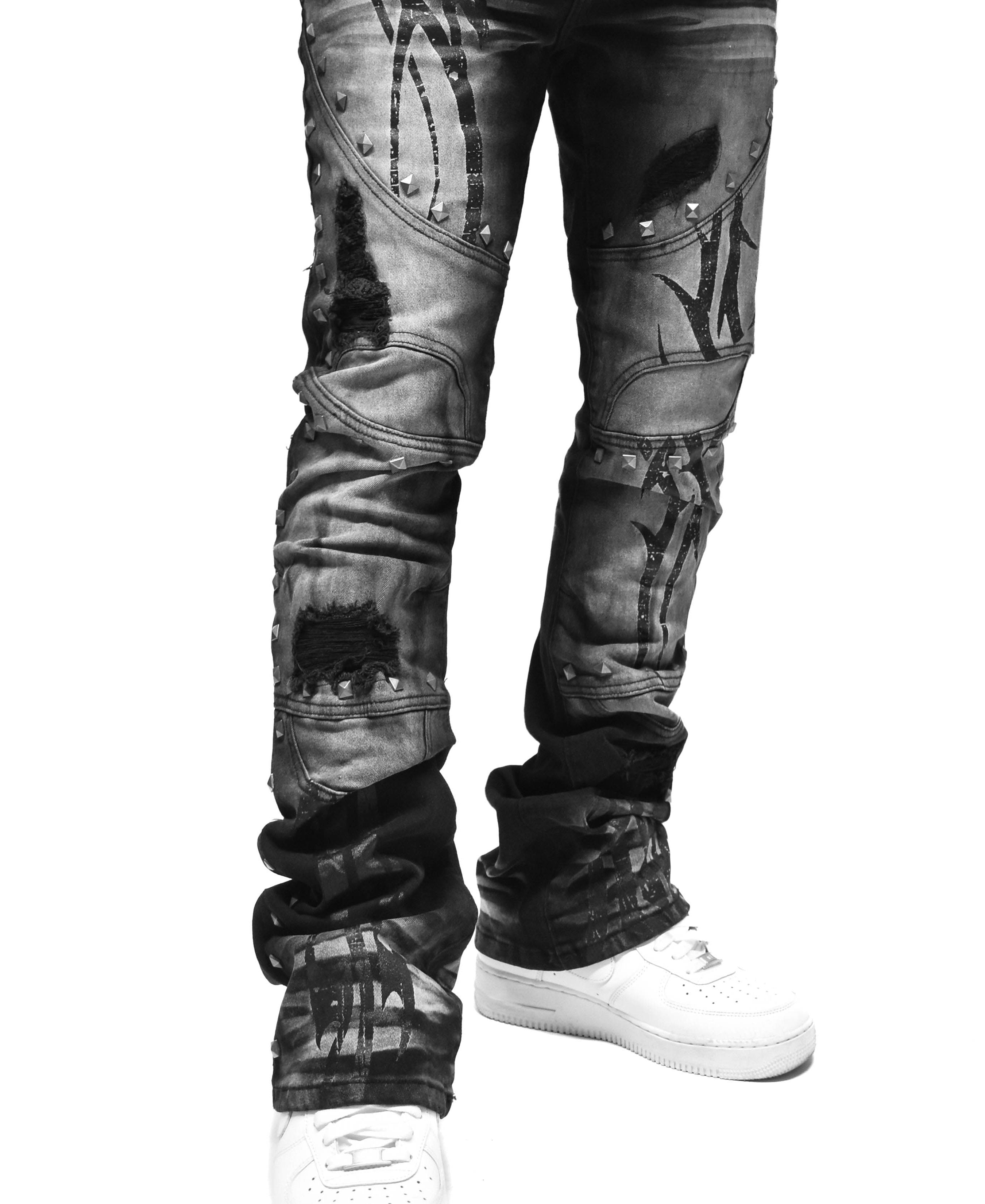 T4131 Stud Flare Denim