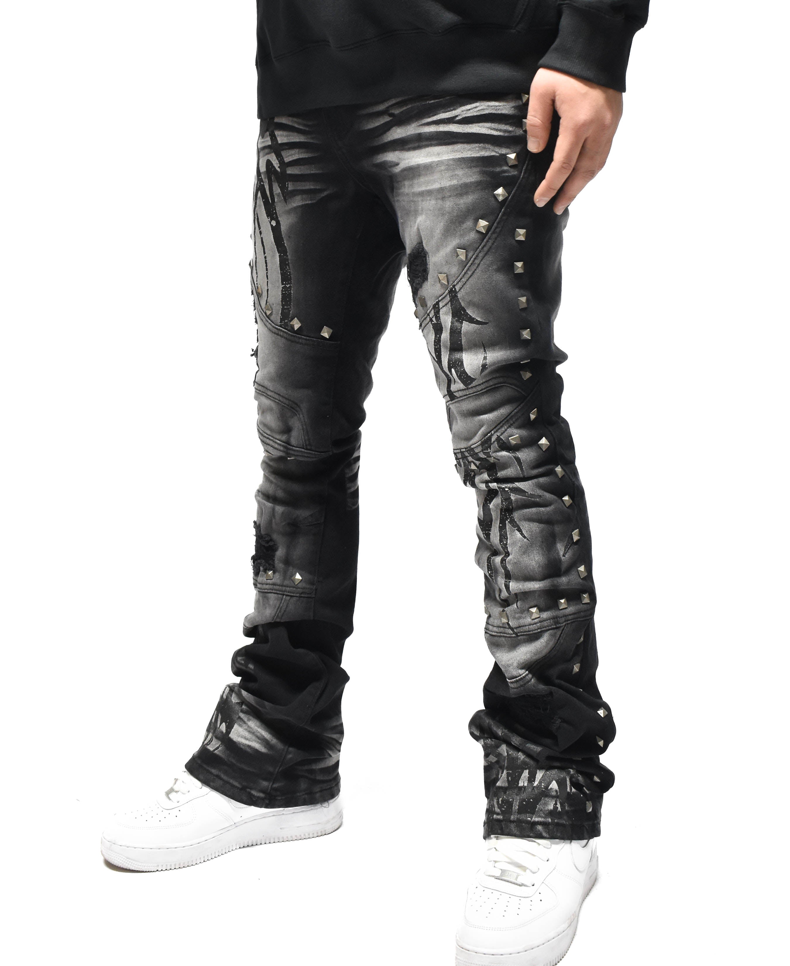 T4131 Stud Flare Denim