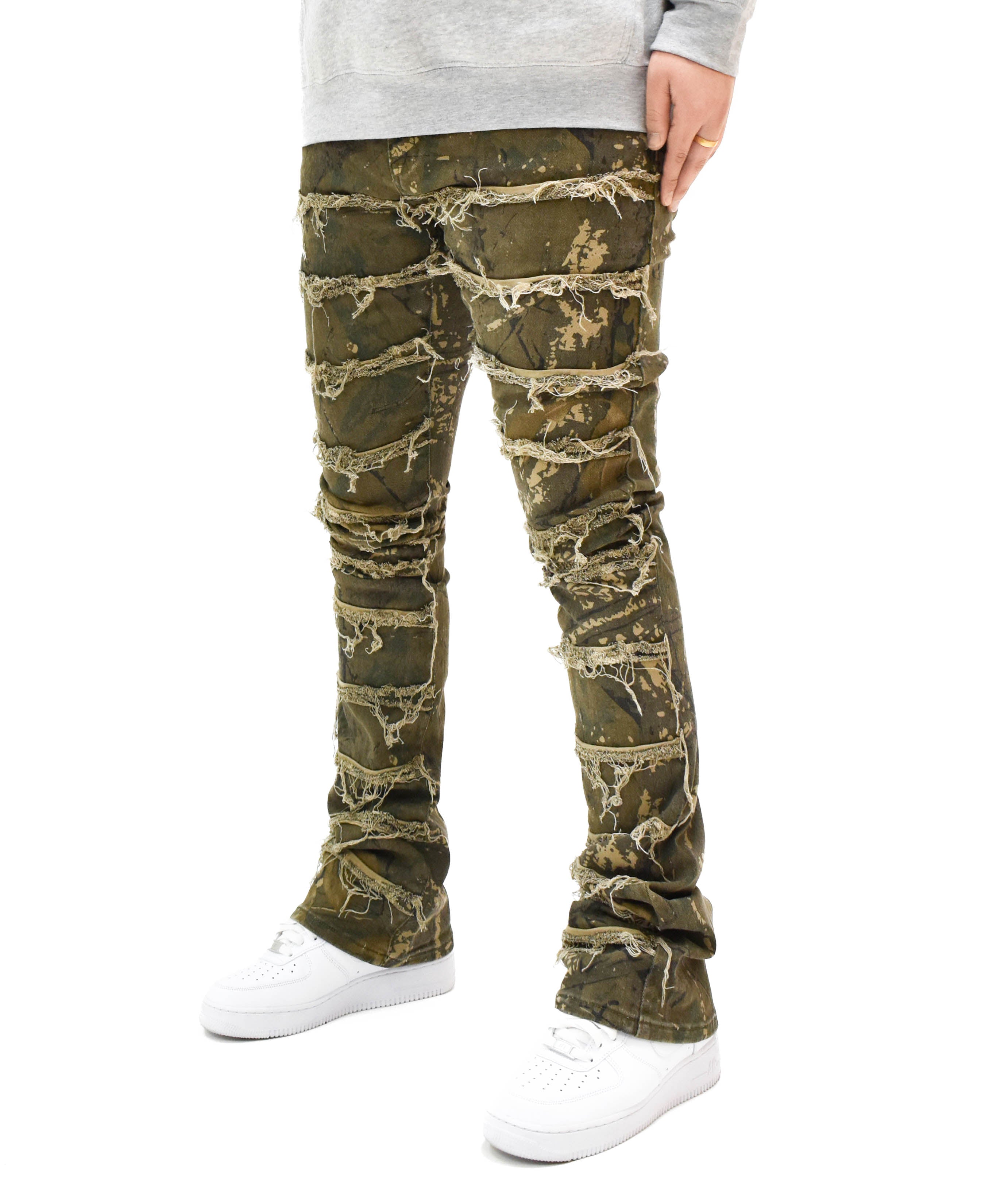 S2107 Distressed Stacked Denim