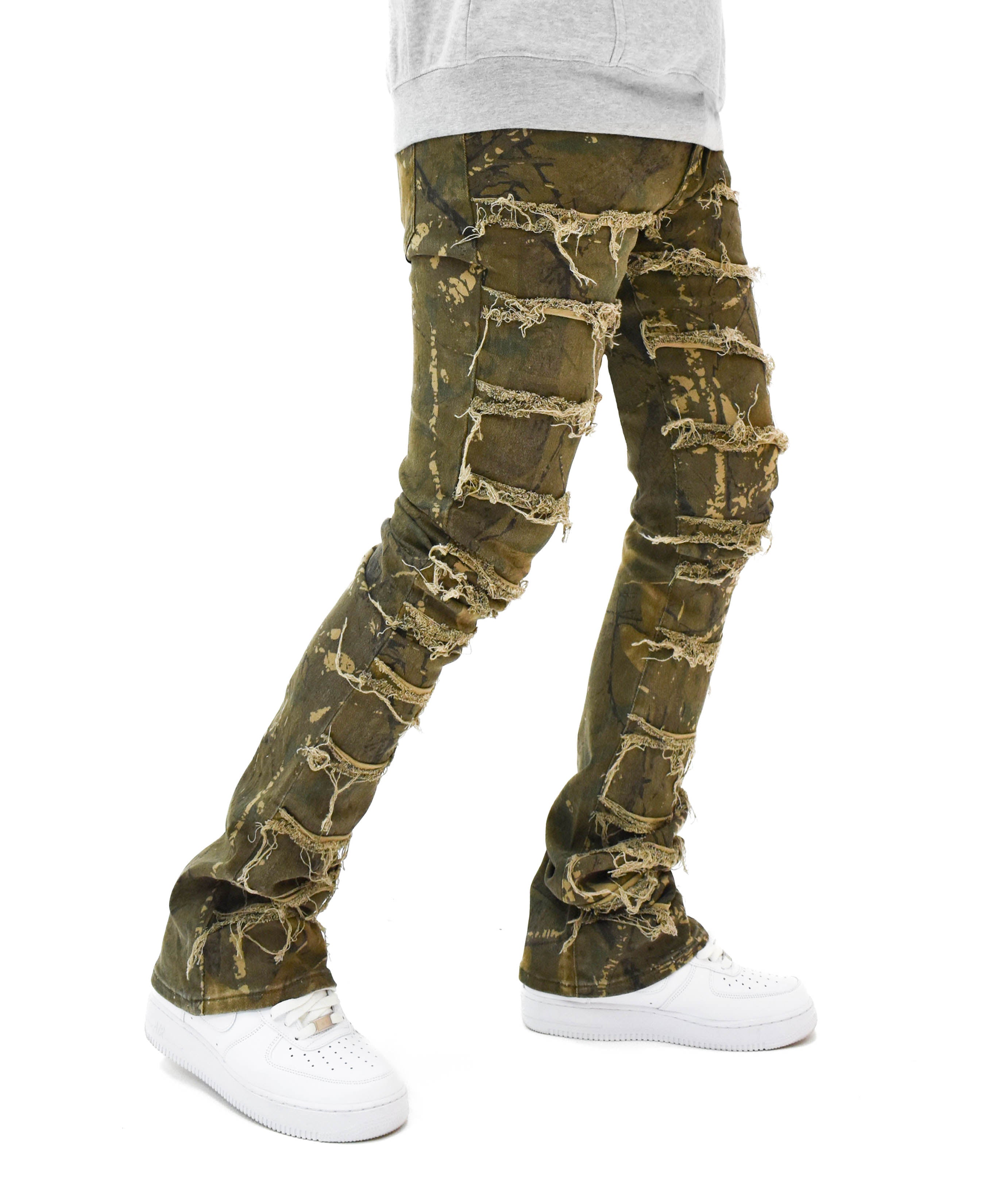 S2107 Distressed Stacked Denim