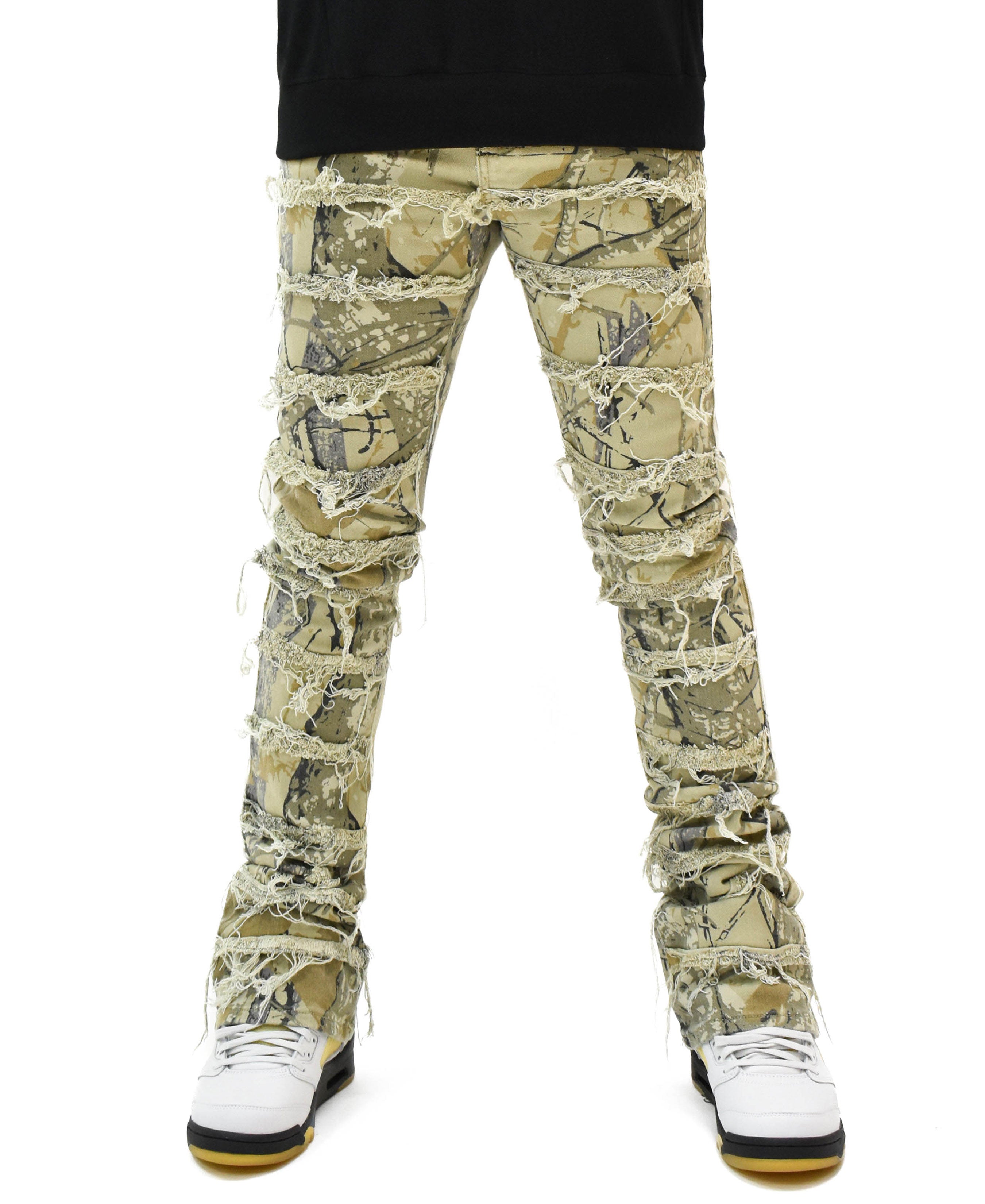 S2107 Distressed Stacked Denim