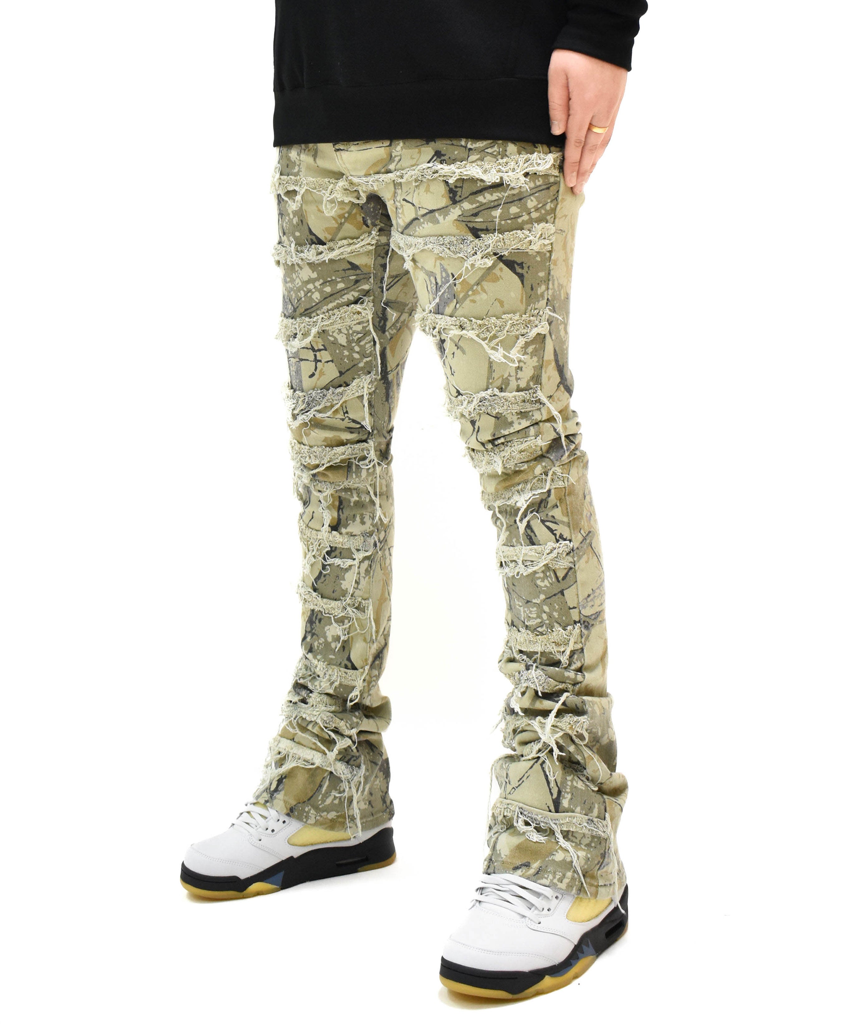 S2107 Distressed Stacked Denim