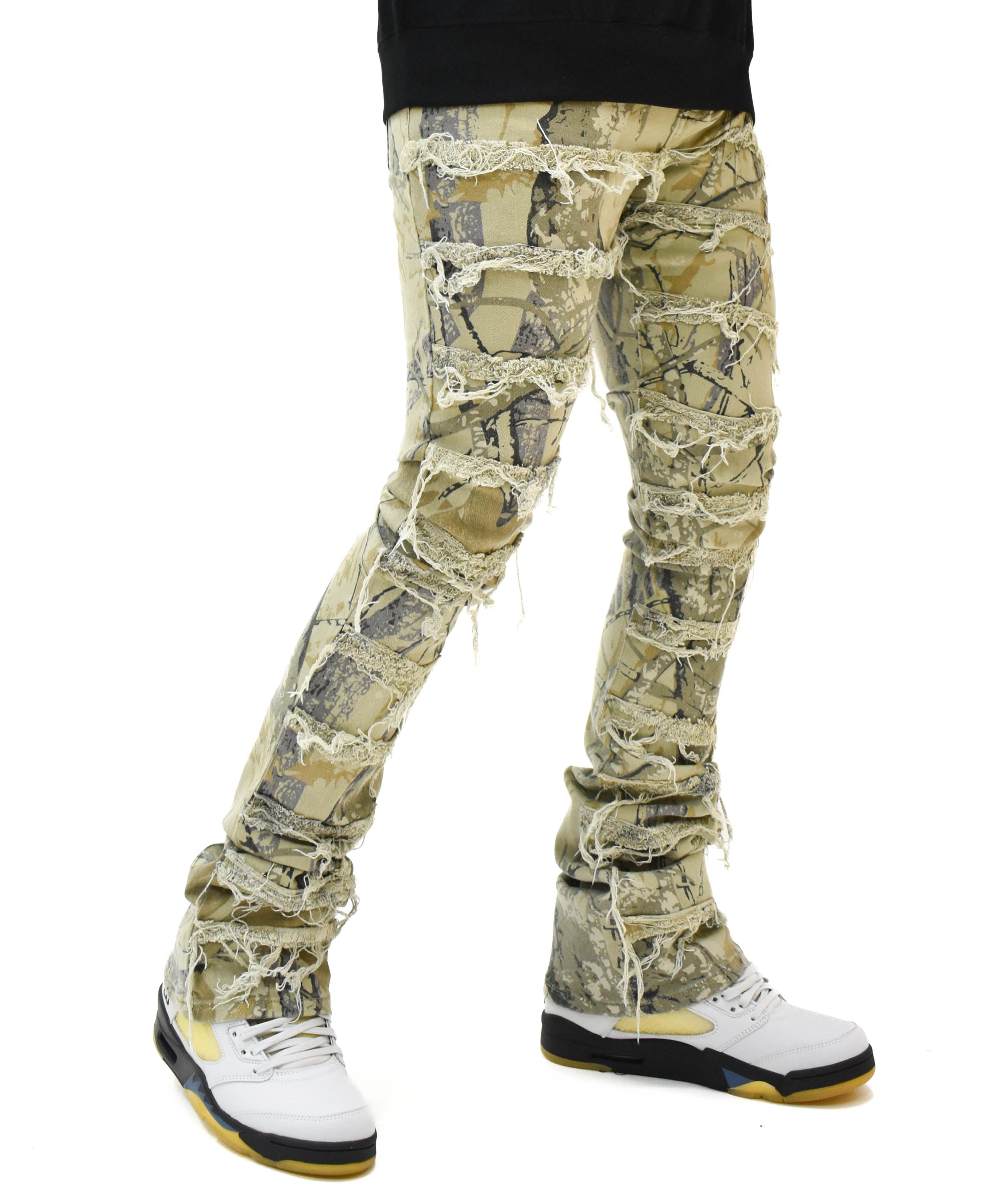 S2107 Distressed Stacked Denim