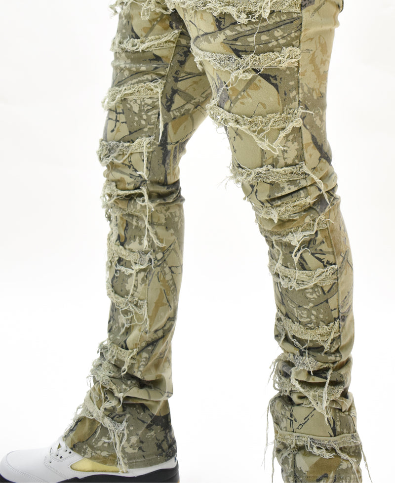 S2107 Distressed Stacked Denim