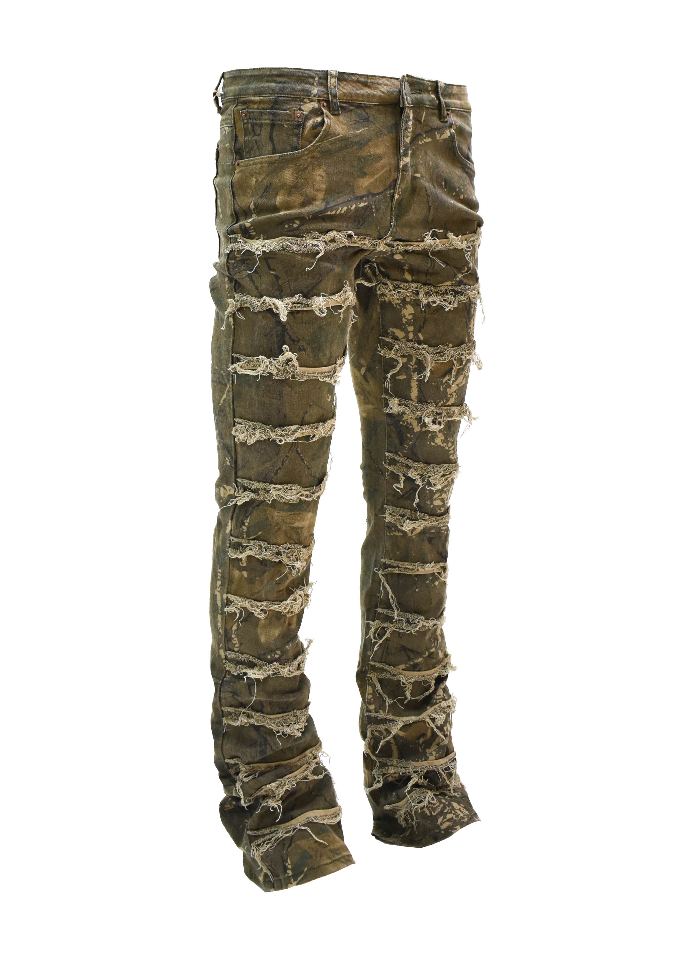 S2107 Distressed Stacked Denim