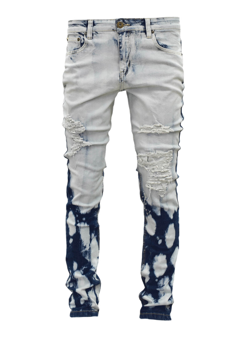 1EP758 Ripped Blot Denim