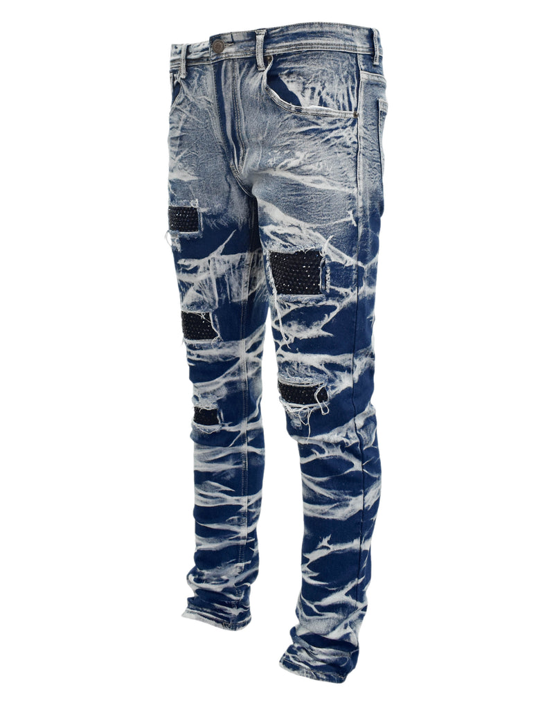 D20028 Rhinestone Cutout Denim
