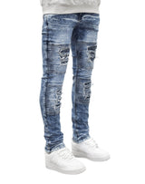LV55129 Distressed Biker Denim