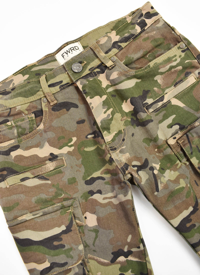 FW22722 Cargo Denim Shorts