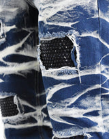 D20028 Rhinestone Cutout Denim