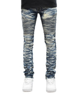 33404B Creased Biker Denim