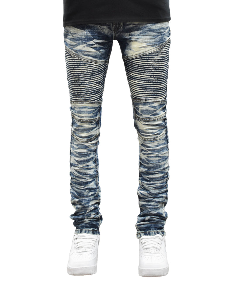 33404B Creased Biker Denim