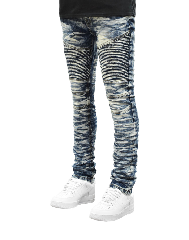 33404B Creased Biker Denim