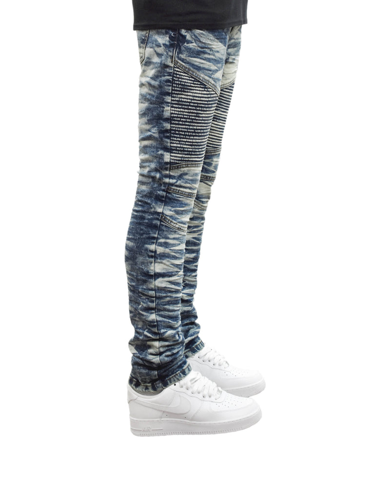 33404B Creased Biker Denim