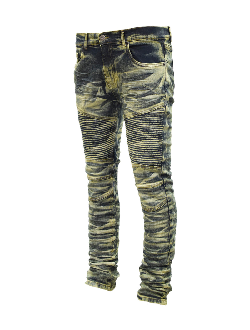 33404B Creased Biker Denim